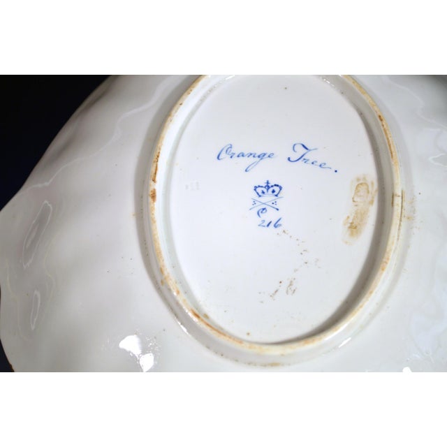 English Late 18th Century Derby Porcelain Yellow-Ground Botanical Dish, "Orange Tree", Pattern 216 For Sale - Image 3 of 7