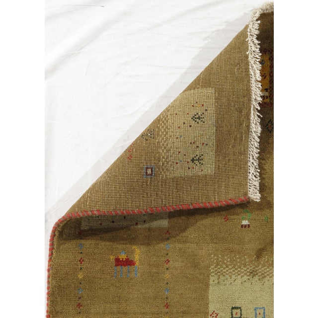 Hand-Knotted Persian Tribal Gabbeh Rug 4'10" X 6'4" For Sale - Image 4 of 5