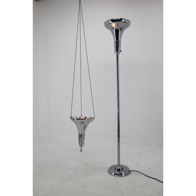 1930s The Luminator Floor Lamp and Pendant, 1930s, Set of 2 For Sale - Image 5 of 15