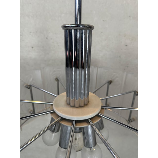 Vintage Pendant Lamp in Glass & Chrome, 1970s For Sale - Image 11 of 12
