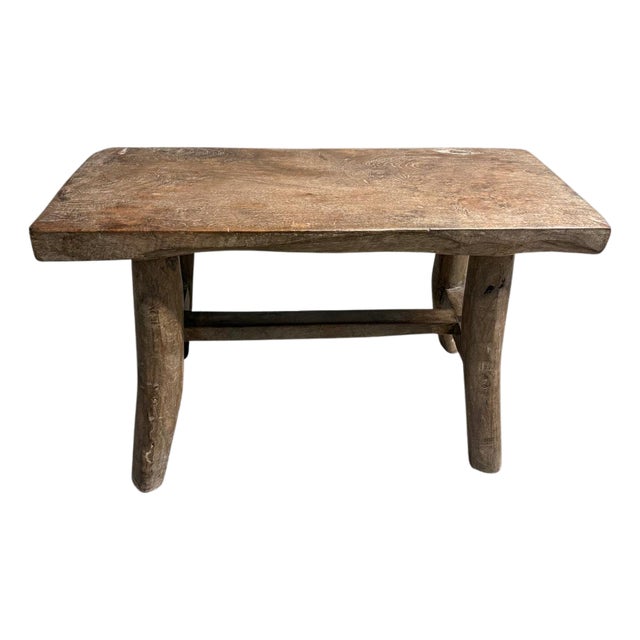 Andrianna Shamaris Wabi Sabi Teak Wood Bench For Sale