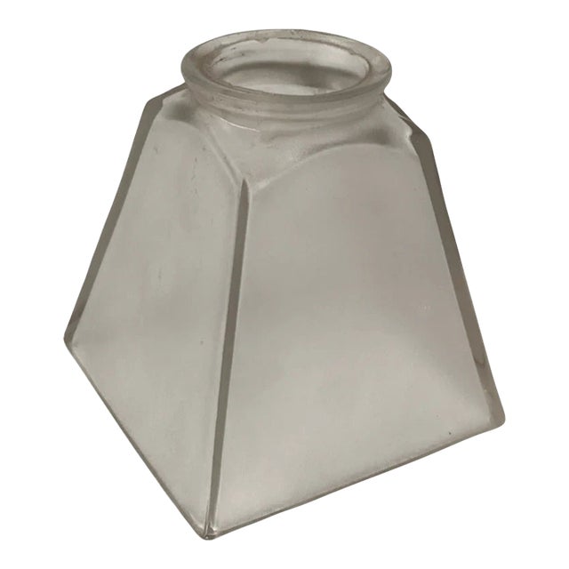 Vintage Art Deco Style Pyramidal Frosted Glass Shade For Sale