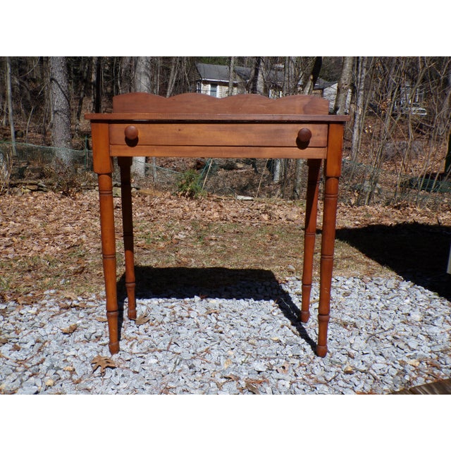 Vintage Solid Maple Country Farmhouse Entry table Console Server Dressing Table Writing Desk Wash Stand. Features 1...