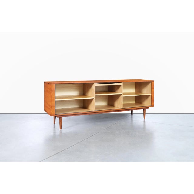 Burnt Orange Mid-Century Modern Teak Tambour Door Credenza by Hornslet Mobelfabrik For Sale - Image 8 of 12