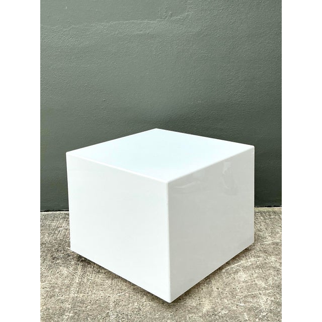 Vintage Postmodern Lucite Box Side Table For Sale - Image 10 of 12