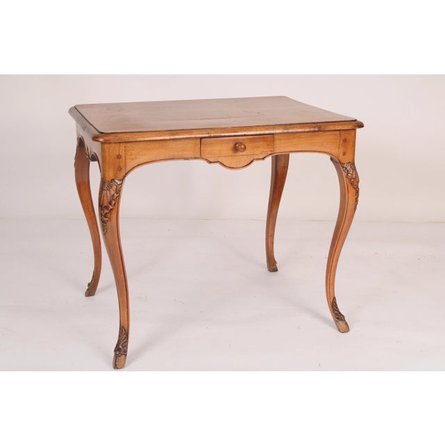 19th Century Antique Louis XV Style Provincial Walnut Side / Writing Table For Sale - Image 5 of 13