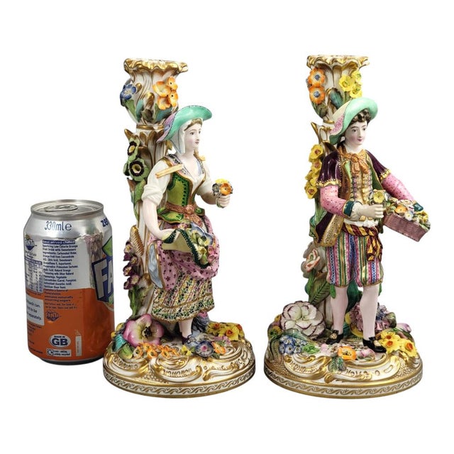 Minton Porcelain Figural Candlesticks, 1835, Set of 2 For Sale - Image 14 of 15