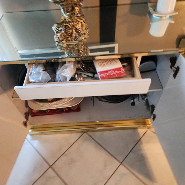 Silver Vintage Ello Style Mirrored Buffet Sideboard For Sale - Image 8 of 17