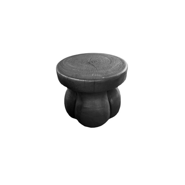 Sculptural Mango Wood Side Table, Burnt Finish Modern Organic For Sale - Image 6 of 6
