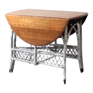 Antique Wicker Gate Leg Table