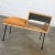 Wonderful vintage mid-century modern Mengel telephone bench by Raymond Loewy. Comprised of a limed oak case, cerused oak...