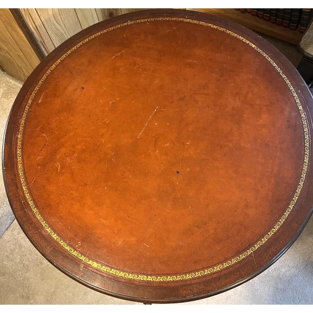 Book Drum Table With Drawers in the Style of Maitland Smith For Sale In Philadelphia - Image 6 of 9