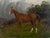 Here is a classic equestrian portrait painting of ‘Patrick,’ a chestnut hunter in a landscape by George Wright (British,...