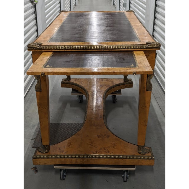 French An Antique French Bureau Plat, From Late 19th Century, Featuring Ornate Gilt-Bronze Mounts For Sale - Image 3 of 16