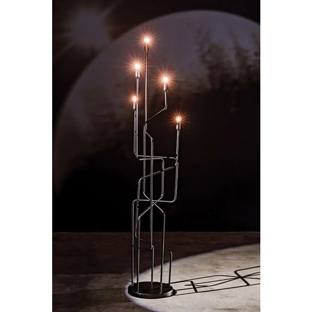 Metal NOIR Moriarty Floor Lamp, Black Metal For Sale - Image 7 of 8