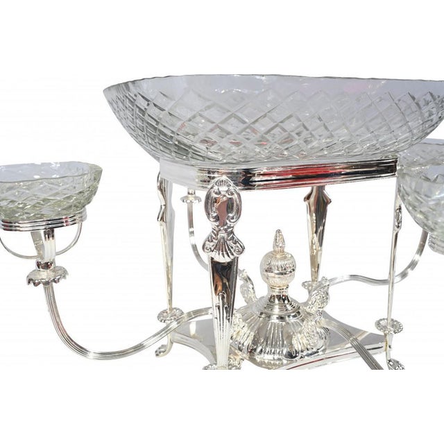 Silver Silver Plate and Glass Serving Bowls, Set of 2 For Sale - Image 8 of 14