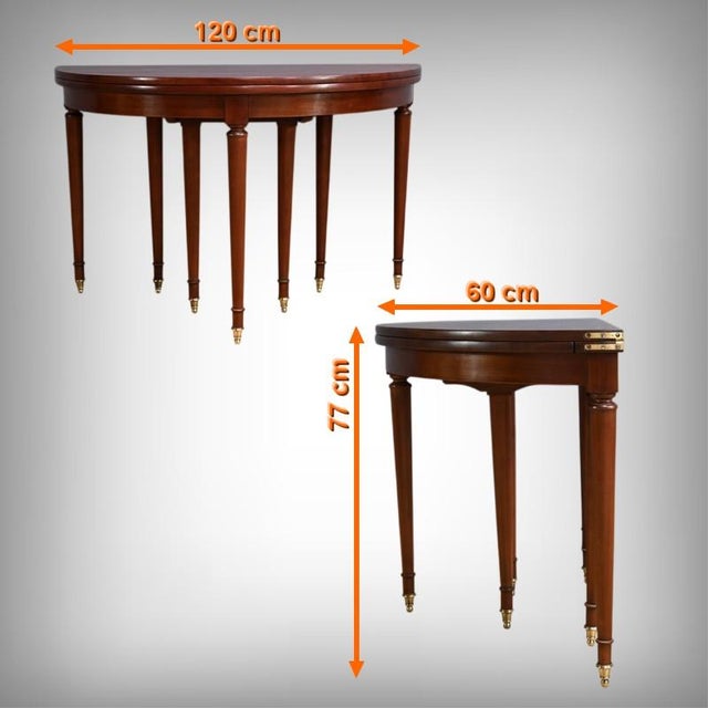 Mahogany Half-Moon Extending Table, Late 19th Century For Sale - Image 16 of 18