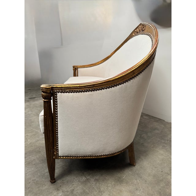 Paul Follot 1930s Gilt Canape Settee, Attributed to Paul Follot Art Deco For Sale - Image 4 of 15