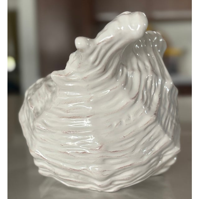 Ceramic Vintage Coastal Chic Ceramic Conch Shell Cachepot Planter For Sale - Image 7 of 10