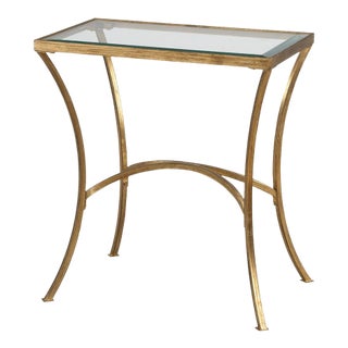 Gold Leaf Elegant Side Table For Sale