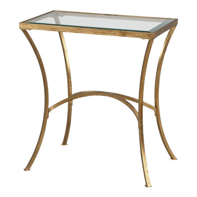 Gold Leaf Elegant Side Table For Sale