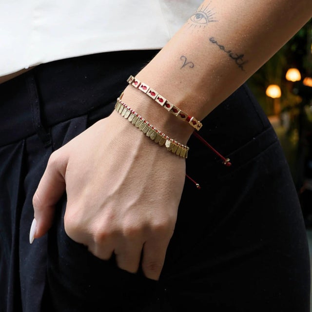 Lucky Fish Red Woven Unisex String Bracelet For Sale - Image 4 of 8