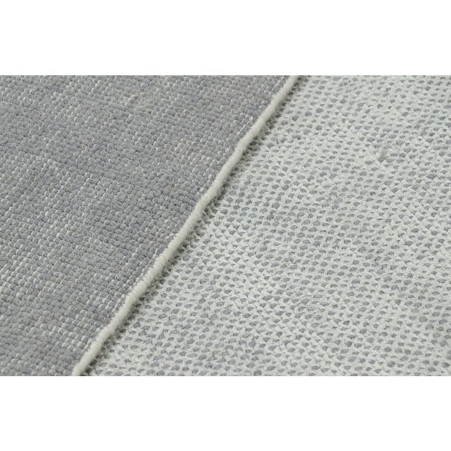 Textile Rug & Kilim’s Oversized Textural Rug in Light Gray and Blue Tones & Striae -13x15 For Sale - Image 7 of 7