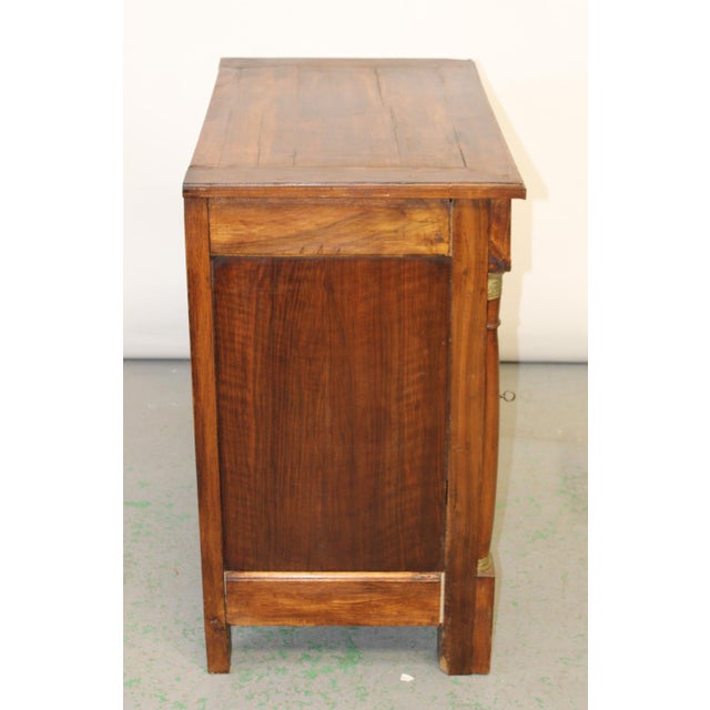 French Empire Nightstand / Side Table Cabinet With Columns, 19th Century For Sale - Image 4 of 7