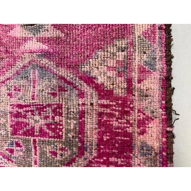 Vintage Turkish Tribal Runner Rug in Wool For Sale - Image 10 of 11