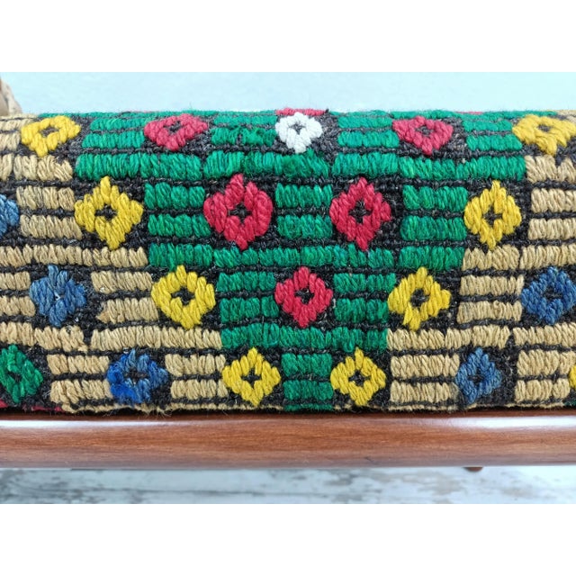 Mid-Century Modern Kilim Upholstered Bedroom Bench For Sale - Image 3 of 11