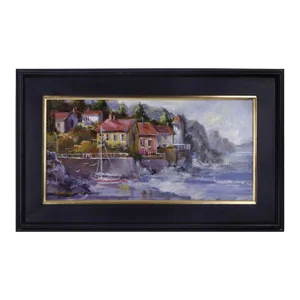 Betty Carr "Ocean Side Retreat" Oil Painting, Framed