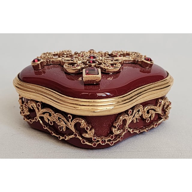 Metal Halcyon Days Enamels 1870's Diamond Bejeweled Necklace Trinket Pill Box Handcrafted by English Artisans For Sale - Image 7 of 9