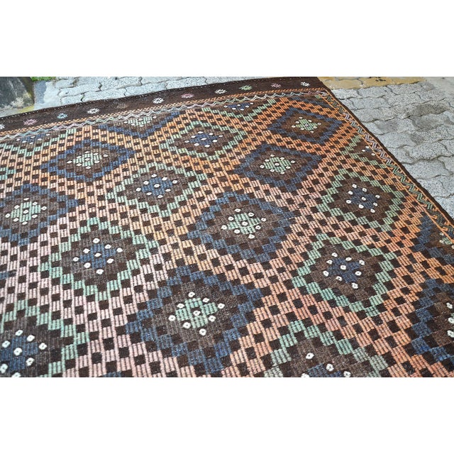 Tribal 1960s Anatolian Handknotted Vintage Tribal Kilim For Sale - Image 3 of 11