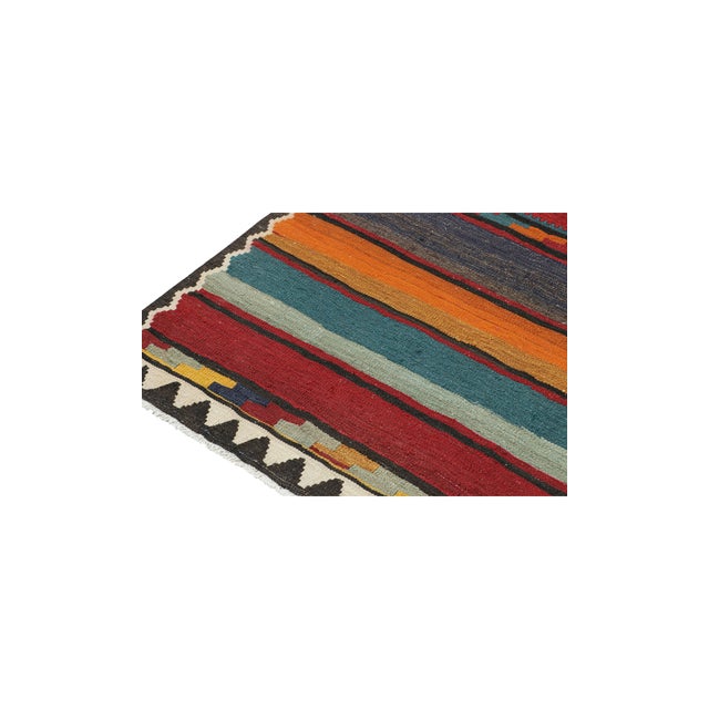 1950s Vintage Northwest Persian Kilim With Stripes & Geometric Patterns by Rug & Kilim For Sale - Image 5 of 6