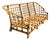 Vintage Woven Grid Rattan High Back Sofa For Sale