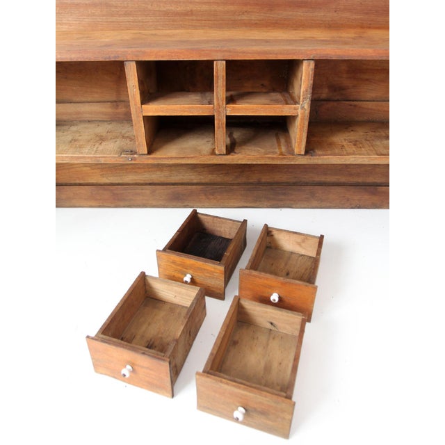 Antique Primitive Tabletop Cabinet With Drawers and Cupboards For Sale - Image 13 of 17
