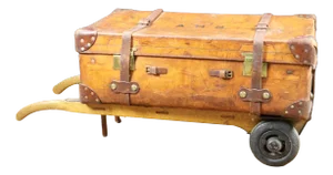 Leather Trunk on Old Trolley, 1930s
