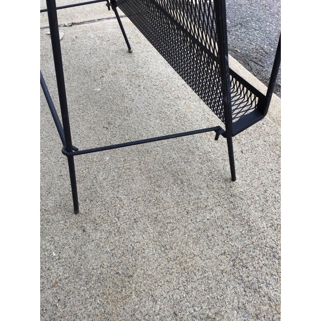 Vintage Black Metal Media Rack, Mid-Century Modern, 1950s Usa For Sale - Image 11 of 12