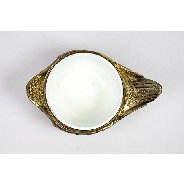 Hollywood Regency Gilt Metal Duck-Shaped Ice Bucket with Hinged Lid and White Lacquered Compartment by Mauro Manetti, 1970s For Sale - Image 13 of 18
