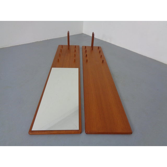 Brown Large Teak Wardrobe with Mirror by Kai Kristiansen for Vildbjerg Møbelfabrik, Denmark, 1960s, Set of 2 For Sale - Image 8 of 16