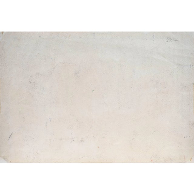 Paper 'The Harbor at Low Tide' by Gunter Schulz-Ihlefeldt, German Modernist Seascape For Sale - Image 7 of 8