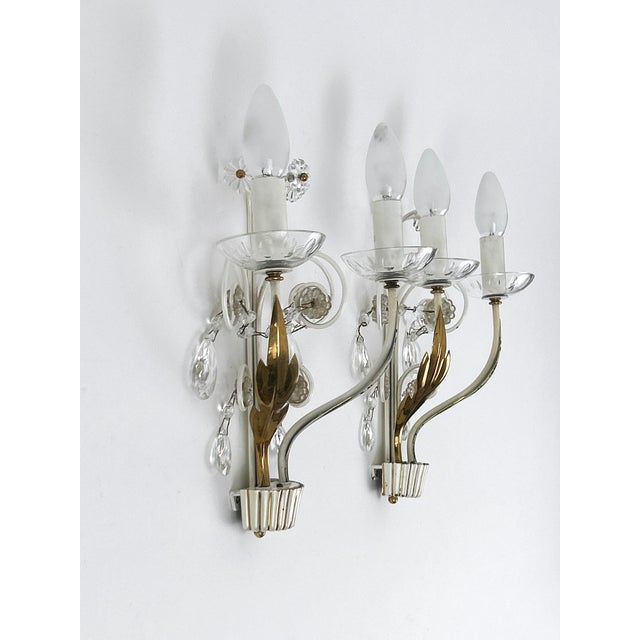 Brass and Glass Sconces from Vereinigte Werkstätten, 1960s, Set of 2 For Sale - Image 9 of 18