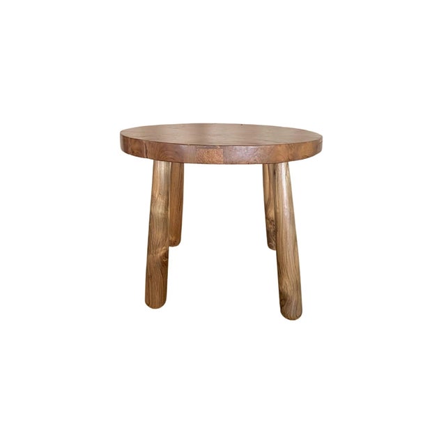 Sculptural Teak Burl Wood Side Table, Stunning Wood Textures For Sale - Image 6 of 6