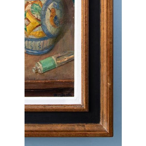 Michel Portnoff, Still Life with Palette and Brushes, Oil Painting on Canvas, 20th Century For Sale - Image 7 of 9