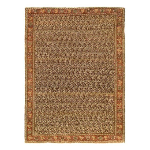 1920s Persian Fine Hand Knotted Antique Senneh 4'6'' X 6'3'' For Sale - Image 5 of 5