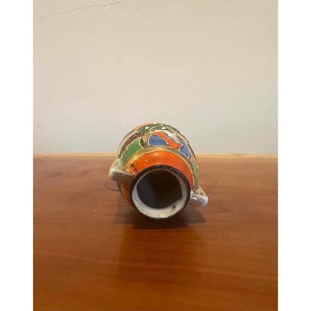 Asian Vintage Hand-Painted Miniature Vase With Figural Motif For Sale - Image 3 of 4
