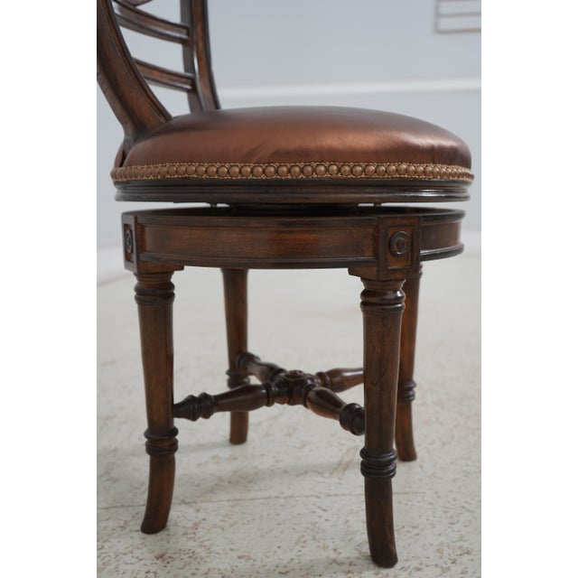 Wood Revolving Seat Regency Style Piano or Vanity Stool For Sale - Image 7 of 12