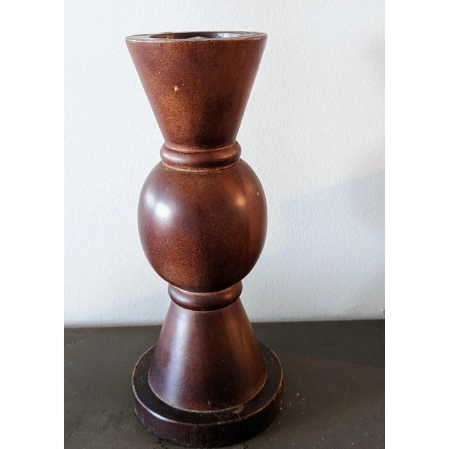 1990s 90's Wooden Indoor/Outdoor Candle Holder For Sale - Image 5 of 5