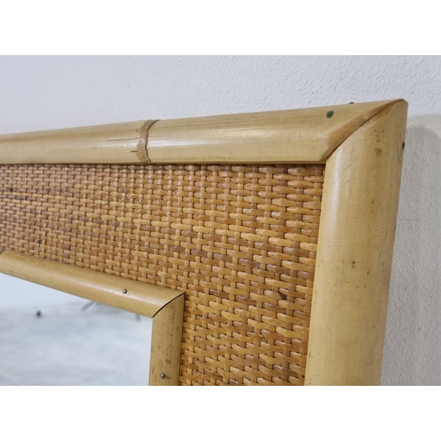 Wood Mid-Century Bamboo Mirror attributed to Dal Vera, 1960s For Sale - Image 7 of 9