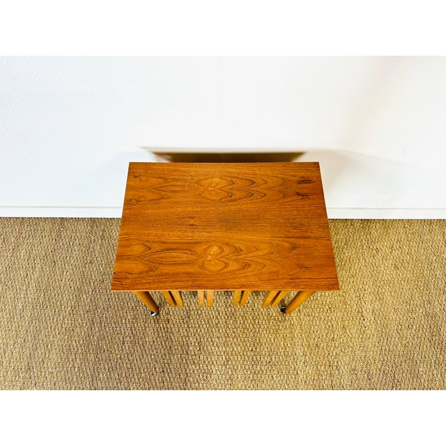 Vintage Scandinavian Teak Nesting Tables, 1960s, Set of 5 For Sale - Image 4 of 18